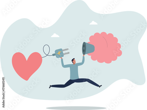 Emotional Intelligence, EI or control feeling and emotion with logical thinking brain,life and employment of people.
