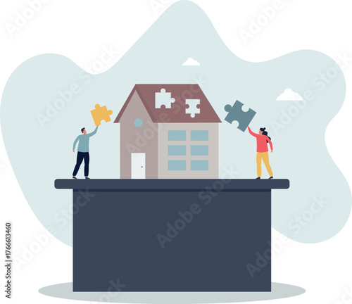 Volunteers working together to achieve common target .life and employment of people.