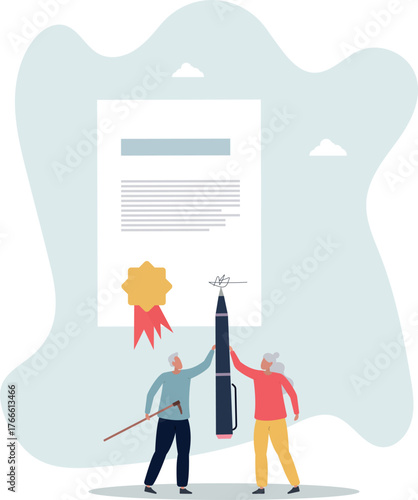 Testament and last wish property bequeath in old age.life and employment of people.