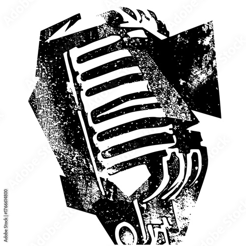 Microphone Illustrates Vintage Style for Music Production