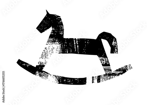 Rocking Horse Illustrates Childhood Nostalgia in a Playroom