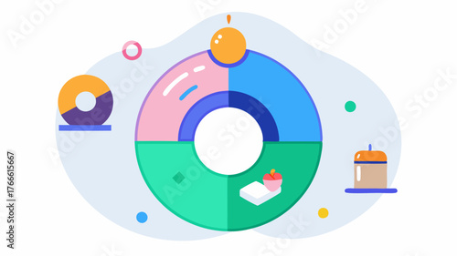 A donut chart displaying investment distribution a different sectors with animated effects to catch the eye and enhance understanding.
