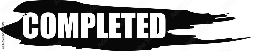 Fototapeta premium Completed stamp with brushstroke effect