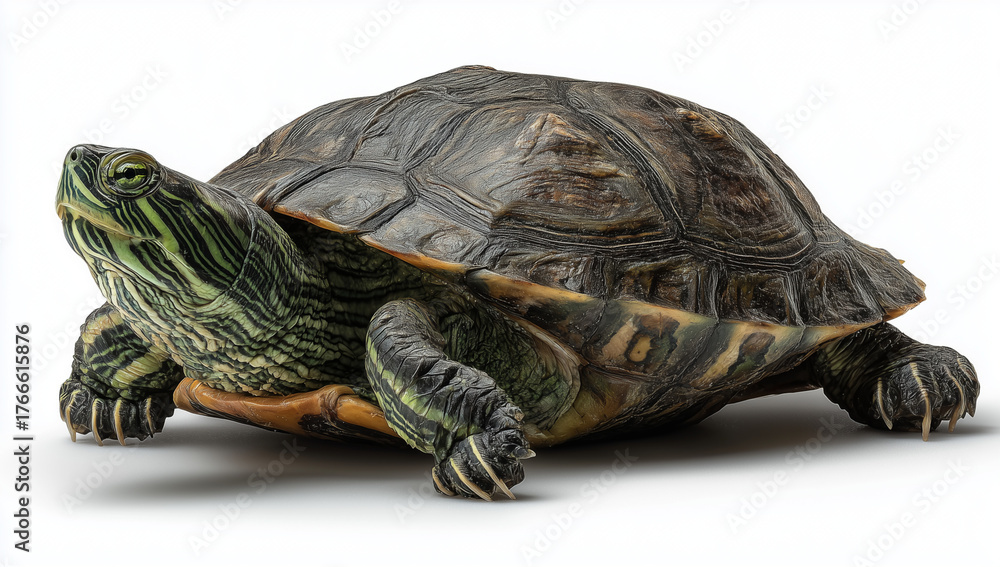 Naklejka premium Tortoise on White Background