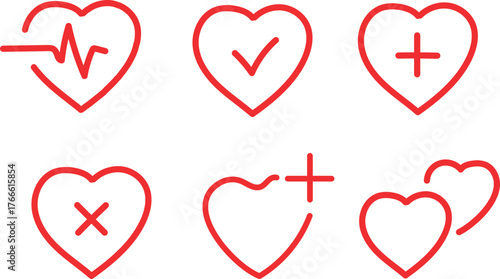 Heartbeat Heart Health Icon: Medical Pulse Symbol on Transparent Backdrop for Healthcare Awareness