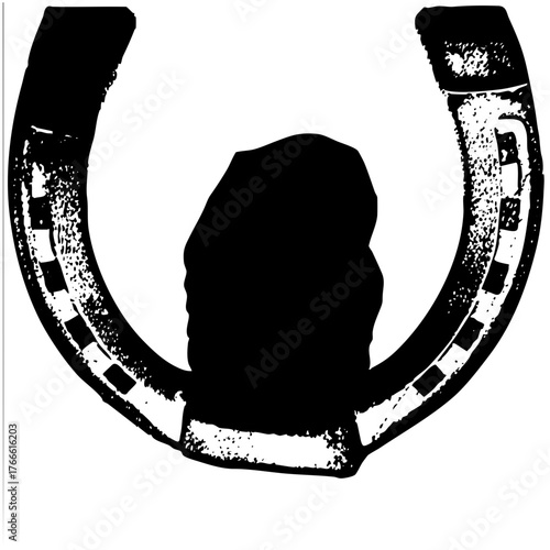 Horseshoe protects rock texture