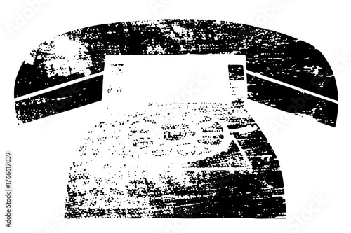 Vintage telephone distress in a retro communication concept