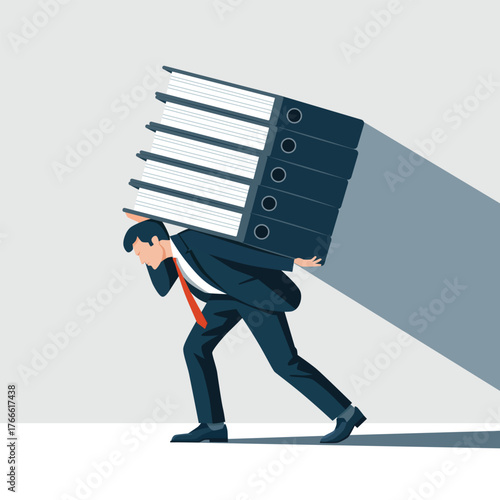 Stressed employee overwhelmed with workload