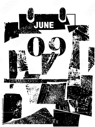 Calendar Announces Date with Grunge Texture