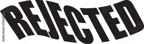 Distorted black rejected stamp on white background