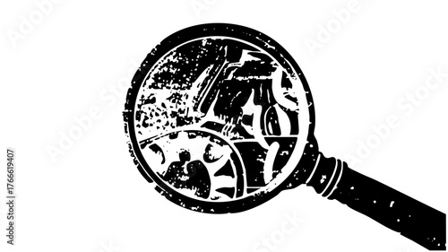 Magnifying Glass Investigates Landscape texture