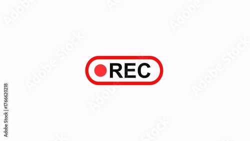 Video recording rec button icon symbol for streaming live broadcast rec