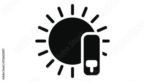 Smart lighting control icon on, representing energy efficiency and modern technology