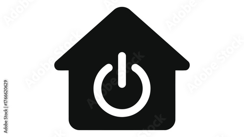 Smart home automation system icon on, representing modern technology and convenience
