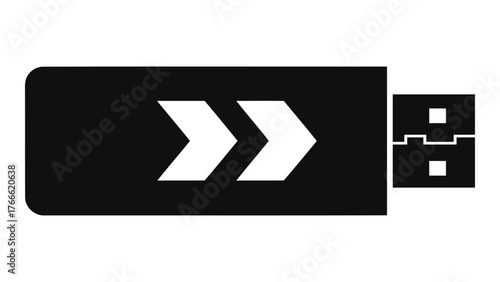 Usb drive icon on, symbolizing data storage and transfer for computer and electronic devices