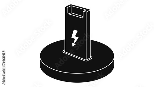 Wireless charger icon on, representing modern technology and convenient charging solutions