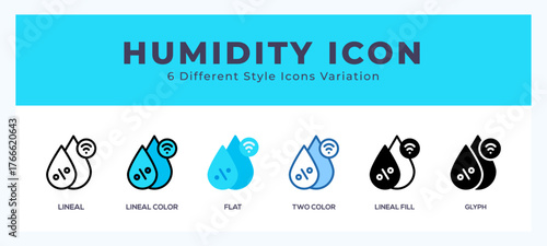 Humidity icons set of simple vector illustration.