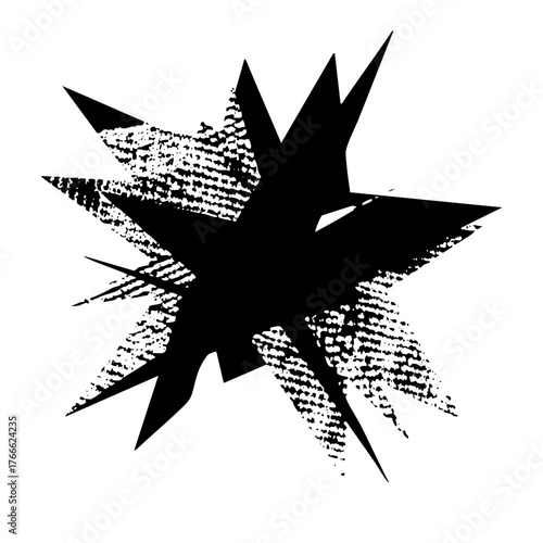 Explosion graphic radiates energy in a dynamic abstract composition