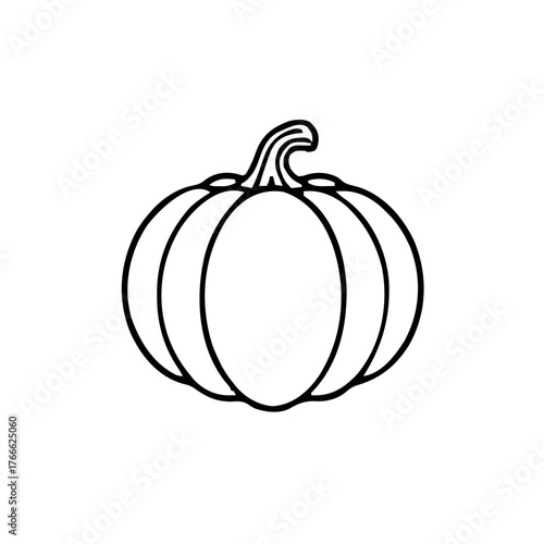 Halloween – Pumpkins & Jack-o-lanterns (BW Outline) – round pumpkin sly