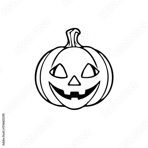 Halloween – Pumpkins & Jack-o-lanterns (BW Outline) – pumpkin bowler hat