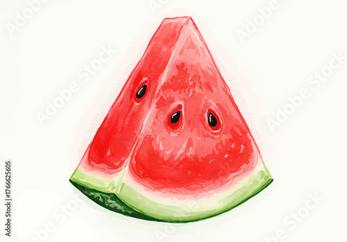 Juicy Watermelon Wedge Illustration