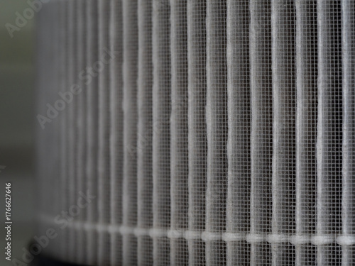 Surface of nylon mesh and filter paper in the dust filter