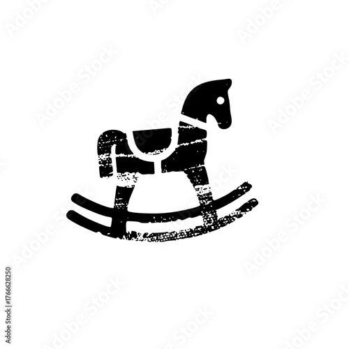 Rocking horse illustrates childhood nostalgia in a playroom