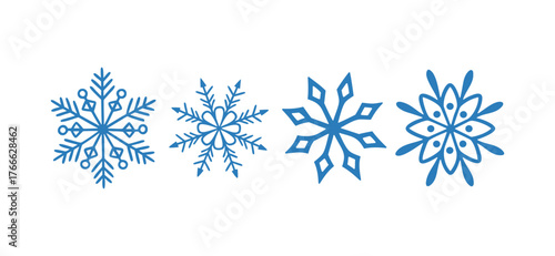 decorative snowflake vector set for winter and holiday themes