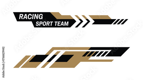 Car stripes and side graphic vector set, minimalist decal and sticker design, automotive decoration illustration, modern vehicle styling and racing car graphics concept