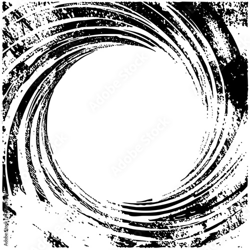 Brushstroke Swirls Defines Circular Frame for Abstract Design