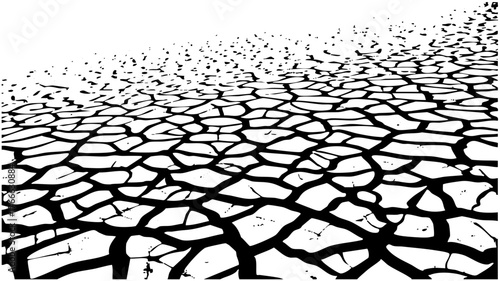 Cracked earth fractures during drought conditions