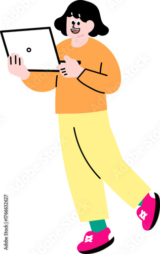 Person Holding Smartphone and Standing Casual