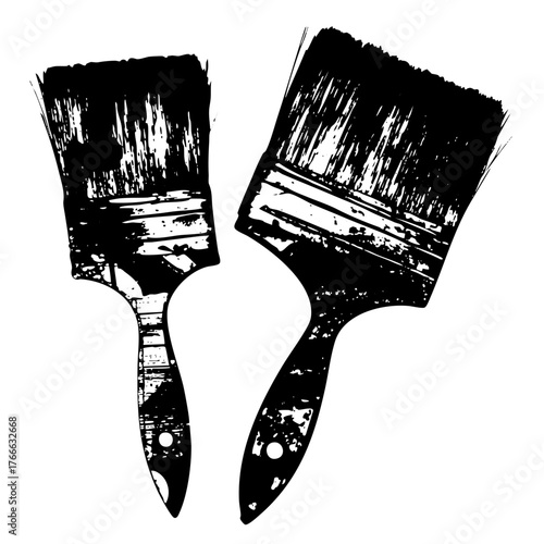 Paintbrushes Display Artistic Tools