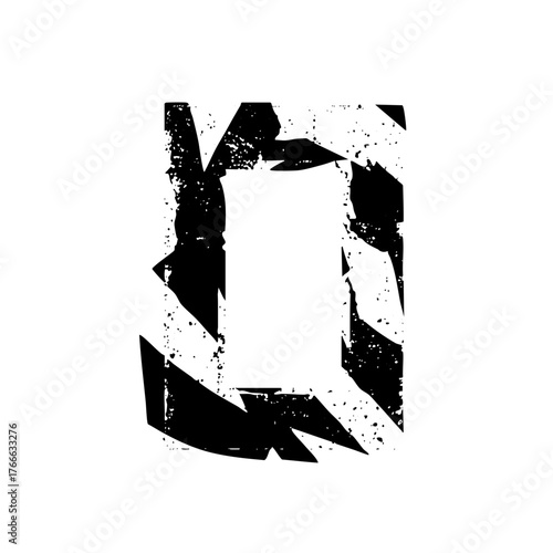 Letterform disruption in a distressed texture