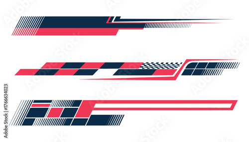 Car race stripes vector, graphic racing line sticker design, sport decal vinyl element, automotive decoration, motorsport and racing car illustration