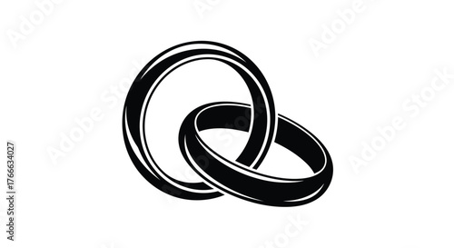 Interlocking black rings symbolize unity commitment and enduring relationships