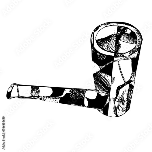 Smoking pipe rests on surface geometric