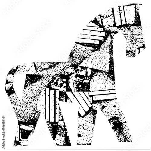Trojan Horse Conceals Soldiers in Ancient Warfare
