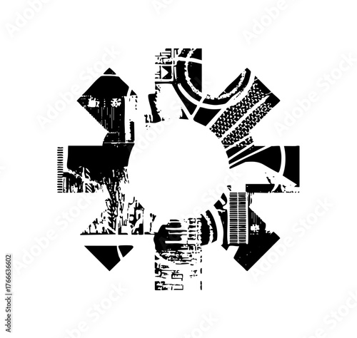 Abstract shapes compose dynamic arrangement for modern design