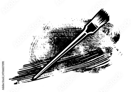 Paintbrush Strokes Artistry in Abstract Composition