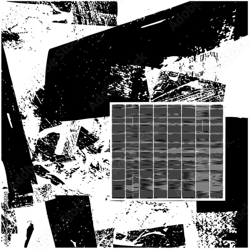 Abstract shapes interact dynamically in a composition