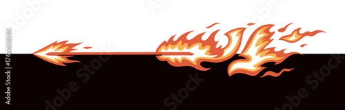 Flame arrow vector isolated on contrast background, suitable for light and dark designs