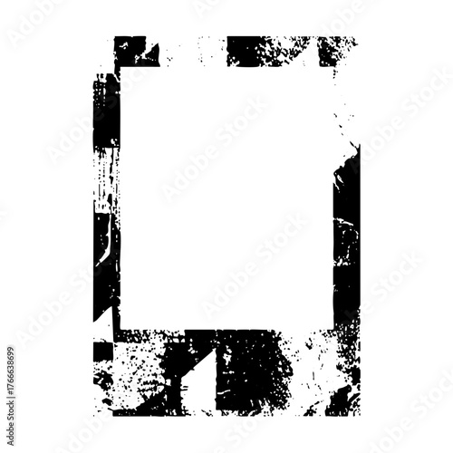 Grunge frame defines distressed border for graphic design