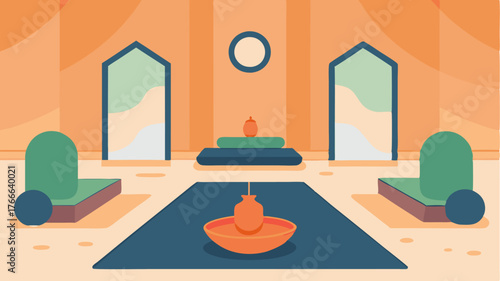 A zen space with yoga mats is set up postwalk inviting participants to relax and reflect on their charitable contributions after the event.