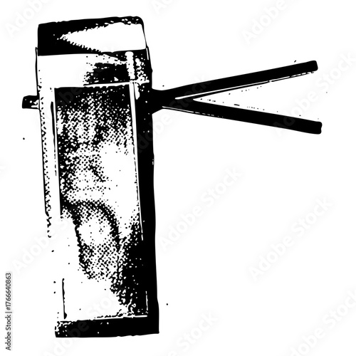 Turnstile rotates access control in a public transit station