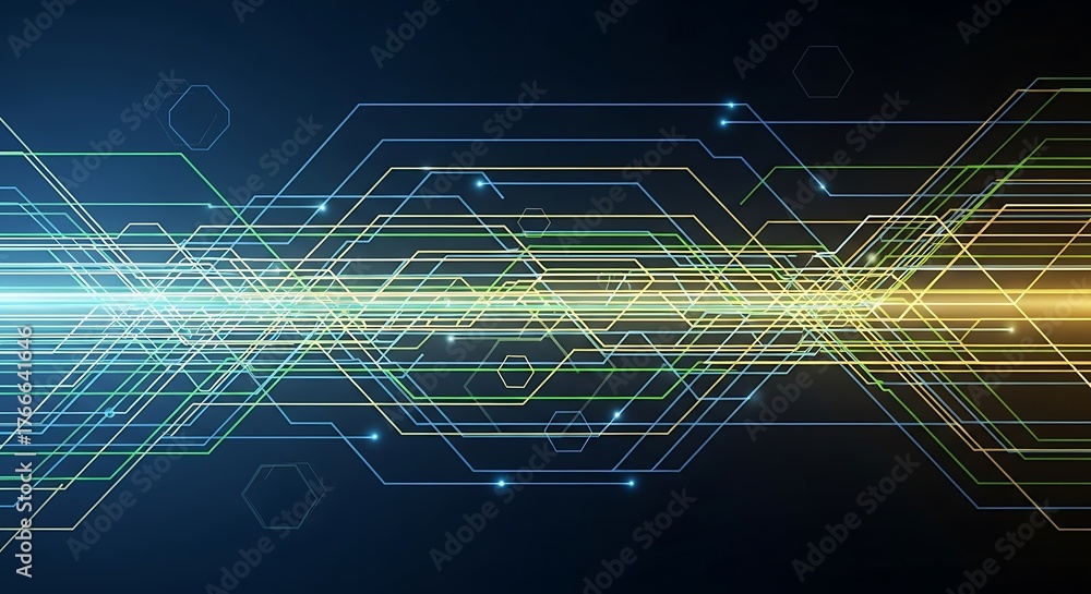 Obraz premium Abstract technology background with circuit lines digital network connection concept