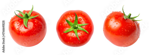 Obraz  z motywem tomatoes on a white background