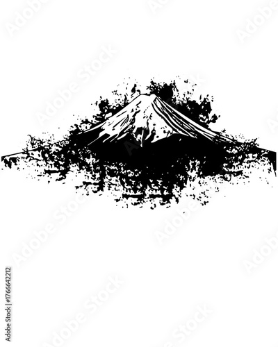 Volcano Erupts with Dynamic Force in a Geological Landscape