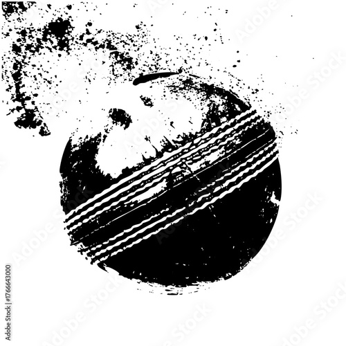 Cricket Ball Flies Through Air During Match