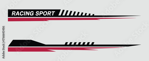 Car race stripes vector set, racing sticker and graphic decal design, vinyl elements, automotive decoration, motorsport and racing vehicle illustration
